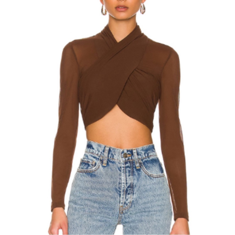 Revolve Bardot Aliyah Top Going Out Top Mesh